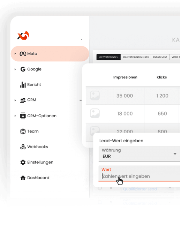 Ihre Schaltzentrale – Die Adsfox Plattform - Professional dashboard interface